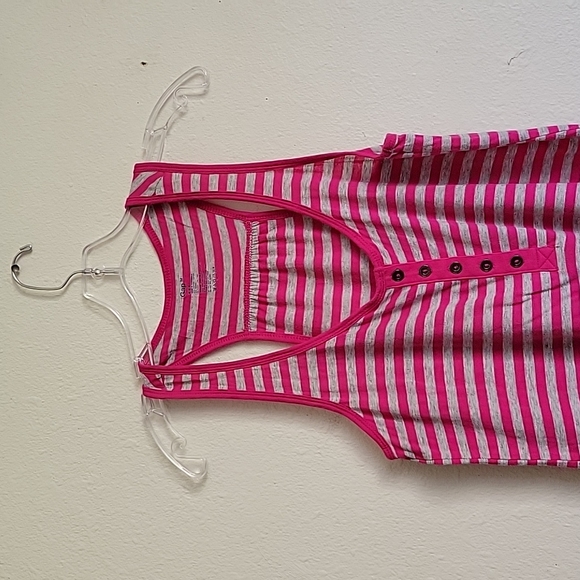 Gap tanktop stripes pink gray size Medium - Picture 4 of 12